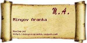 Minyov Aranka névjegykártya